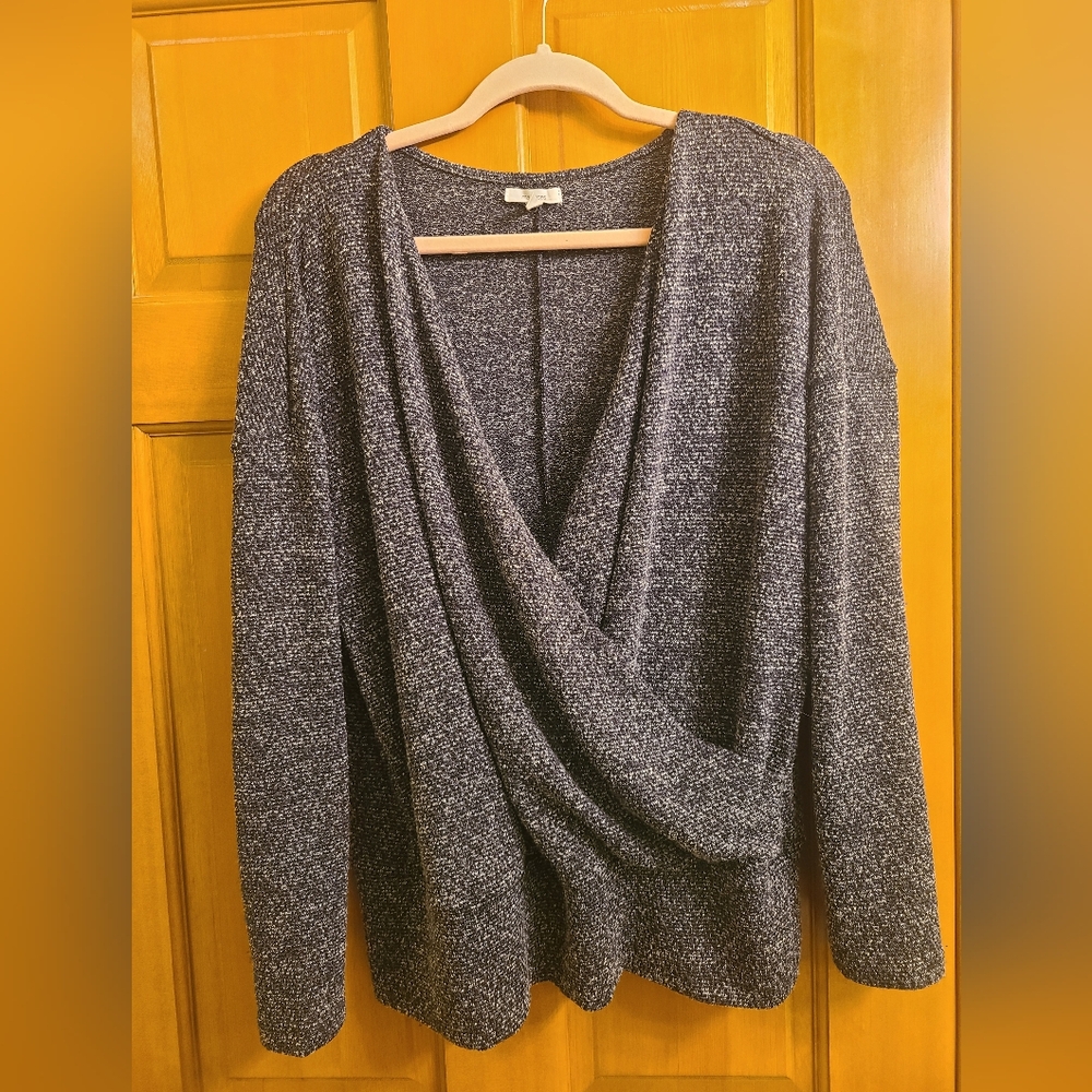 Maurices Cross Wrap Look Knit Blouse Size Medium